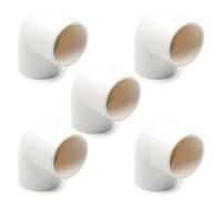 MroMax - Raccordo a gomito in PVC, 40 mm, 90 gradi, raccordo a gomito, fissaggio a tenuta fissa, 5 pezzi, colore: Bianco