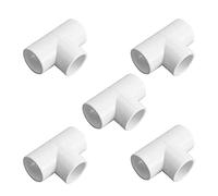 MroMax Raccordo a T per tubi in PVC, 20 mm, a forma di T, per fissare tubi corrispondenti, colore bianco, 5 pezzi