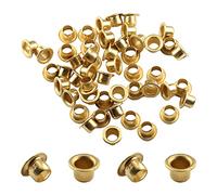 MroMax Rivetti con occhielli in ottone, M6 x 5 mm, con foro passante, occhielli cavi, chiodi, viti di fissaggio, 50 pezzi