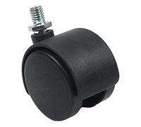 MroMax - Rotelle girevoli per sedia da ufficio, diametro filettatura: 8 mm, lunghezza filettatura: 10 mm, colore: Nero