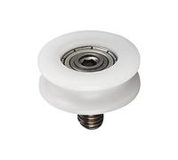 MroMax Rullo cuscinetto 22x8mm M6 U Groove con asta filettata guida binario cuscinetto puleggia ruota per porta scorrevole, mobili bianco 1Pcs