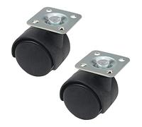 MroMax Ruote girevoli da 1 pollici in nylon con rotazione a 360 gradi, ruote gemellate, colore nero, 10 pezzi