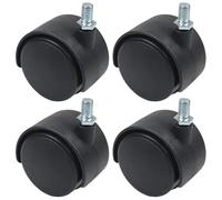 MroMax Ruote girevoli da 2 pollici in nylon, 360 gradi, M8 x 13 mm, ruote filettate per mobili, 4 pezzi