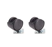 MroMax Ruote girevoli da 3,2 cm, in plastica a 360 gradi, 20 mm x 20 mm, con piastra superiore, doppia ruota, 30 mm, per sedia da ufficio, ripiano nero, senza freno, 2 pezzi