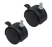 MroMax Ruote girevoli in nylon con diametro della ruota da 5 cm, in plastica a 360 gradi, 8 mm x 13 mm, con stelo filettato da 50 mm, per sedia da ufficio, ripiano con freno, colore: nero