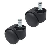 MroMax Ruote girevoli in PP con diametro ruota da 5 cm, in plastica a 360 gradi, 10,5 x 22 mm, per sedia da ufficio, ripiano nero, senza freno, 4 pezzi