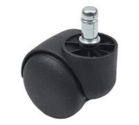 MroMax Ruote girevoli in PP con diametro ruota da 5 cm, in plastica a 360 gradi, 10 mm x 22 mm, per sedia da ufficio, ripiano per materie prime, colore nero, senza freno, 1 pezzo