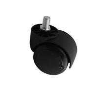 MroMax Ruote per sedia da ufficio Ruote da 1,97 pollici PU Twin Wheel filettato gambo girevole nero 8 pezzi