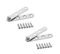 MroMax - Set di 2 cerniere per porta in acciaio inox con rotazione a 360°, 60 x 11 mm, colore: Argento