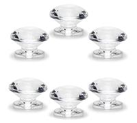 MroMax Set di 6 piccoli pomelli in acrilico con diamanti autoadesivi, 19 mm di diametro, trasparenti a forma di diamante, per scatola regalo, confezione regalo e