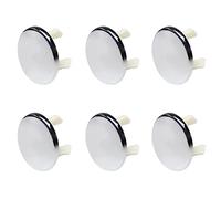MroMax - Set di 6 tappi per lavello da bagno, cucina, monostrato, con inserto di ricambio, colore argento, 6 pezzi