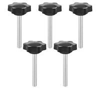 MroMax - Set di 6 viti filettate M8 x 12 mm, a testa esagonale, in metallo, in plastica, per macchine utensili, colore: nero M8*60mm 5 pezzi.