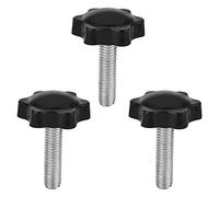 MroMax - Set di 6 viti filettate M8 x 12 mm, a testa esagonale, in metallo, in plastica, per macchine utensili, colore: nero M8*30mm 3 pezzi.