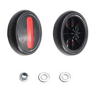 MroMax - Set di ruote per passeggini in plastica, 9,2 cm, 92 x 18 mm (diametro ruota x spessore ruota) nero, giallo e rosso, 2Pcs Foaming 13.5cm Single Wheel