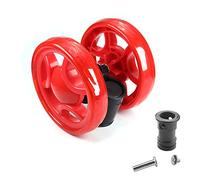 MroMax - Set di ruote per passeggini in plastica, 9,2 cm, 92 x 18 mm (diametro ruota x spessore ruota) nero, giallo e rosso, 1Pcs Rubber 11cm Multi-Directional Wheel