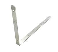 MroMax - Staffa angolare da 400 x 250 mm, in acciaio INOX massiccio, rimovibile a L, per ufficio, casa, giardino, tonalità argento