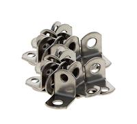 MroMax - Staffa angolare in metallo, 18 mm x 18 mm x 15 mm, estremità arrotondata a forma di L, per fissaggio ad angolo retto, in acciaio INOX, 20 pezzi