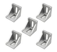 MroMax Staffa angolare interna in lega di alluminio, 10 pezzi, adatta per profilo di estrusione in alluminio serie 4040, colore argento
