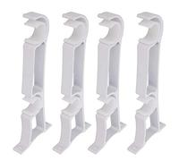 MroMax - Staffa per asta per tende in lega di alluminio, con supporto doppio, 215 x 95 x 5 mm, colore: Bianco