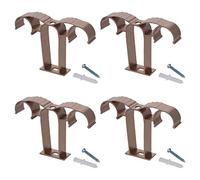 MroMax Staffa per asta per tende in lega di alluminio, doppia tenda per finestra, supporto da parete per montaggio a soffitto, diametro 28 mm, colore oro rosa, 4 pezzi