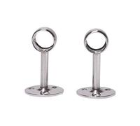 MroMax Staffa per tubo armadio, diametro 1,9 cm, montaggio a soffitto, asta di supporto per asta di presa, tonalità argento, 2 pezzi