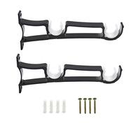 MroMax - Supporto doppio per asta per tende 215 x 95 x 5 mm, in lega di alluminio, per asta da 25-28 mm, colore: Nero
