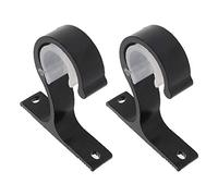 MroMax - Supporto singolo per asta da tenda, 85 x 60 x 19 mm, in lega di alluminio, per asta da 25-28 mm, colore: Nero