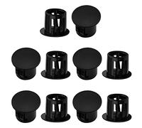 MroMax Tappi per fori di bloccaggio in plastica, colore nero, diametro del foro del pannello, 10 mm, confezione da 50