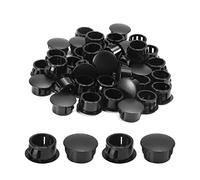 MroMax Tappi per fori di bloccaggio in plastica, colore nero, diametro del foro del pannello, 16 mm, confezione da 50
