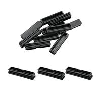 MroMax Tappi terminali rettangolari in polipropilene, 80 mm x 20 mm, per mobili, colore nero, 10 pezzi