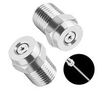MroMax Ugello per idropulitrice, 1/4NPT filettatura 304, punta spray in acciaio inox, 2 pezzi (0 gradi, diametro orifizio 1,2 mm) tono argento