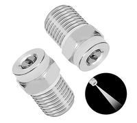 MroMax Ugello per idropulitrice, filettatura 1/4NPT, punta spray in acciaio inox 304, 2 pezzi (15 gradi, diametro orifizio 1,2 mm) tono argento