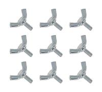 MroMax - Viti a farfalla M5 x 22 mm, viti a farfalla a forma di pollice, in acciaio al carbonio, chiusura a macchina zincata, colore argento, 20 pezzi