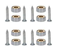 MroMax - Viti a specchio decorative in acciaio INOX spazzolato, 12 mm, 8 pezzi