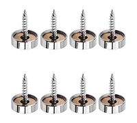MroMax - Viti a specchio decorative in acciaio INOX spazzolato, 18 mm, 8 pezzi