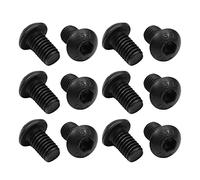 MroMax Viti a testa cilindrica M6 x 10 mm con testa a bottone metriche filettatura completa in acciaio al carbonio zincato nero 20 pezzi