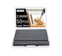 MROOFUL 50 mine da 2,8 mm per matite da falegname, nero, giallo, rosso, utilizzate per contrassegnare disegni di architetti con graffiti (nero)