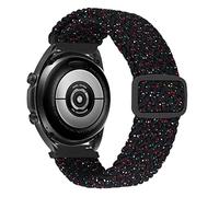 MroTech 20 mm Cinturino Intrecciato Compatibile con Samsung Galaxy Watch Active/Active 2/Galaxy Watch 3 41mm/Watch 4/Watch 5/5 Pro Bracciale Huawei Watch GT2 42mm Braided Nylon Loop Banda-Stella Nera