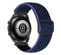 MroTech Cinturino Compatibile con Samsung Galaxy Watch 3 41mm/Watch 4/4 Classic/5/5 Pro/Active/Active2 Braccialetto 20mm per Huawei GT 2 42 mm Braided Nylon Loop Elastico Intrecciato-Onda Blu Notte