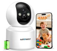 MROWLY 4MP 2,5K Telecamera WiFi Interno Senza Fili con Batteria 6000mAh