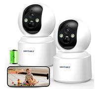 Mrowly 4MP 2.5K Telecamera WiFi Interno Senza Fili con Batteria 6000mAh, 360° 2