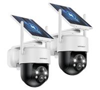MROWLY Telecamera WiFi Esterno 2K/3MP con Pannello Solare 2 in 1, 2 Pezzi