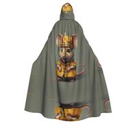 MROWYC Elegante mantello con cappuccio con stampa topo giallo, per feste, carnevale, cosplay
