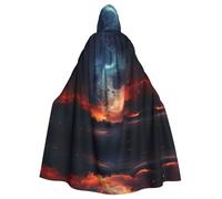 MROWYC Elegante mantello con cappuccio stampato Liquefied Clouds2 - Costume per feste, carnevale, cosplay