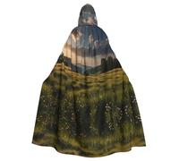 MROWYC Elegante mantello con cappuccio stampato Meadows in Laken, per feste di vacanza, carnevale, cosplay