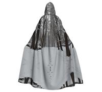 MROWYC Mantello/mantello con cappuccio stampato con scritta "First Snow", per feste e cosplay, mantello a tema in maschera