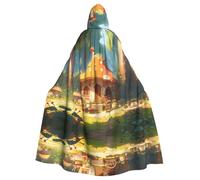 MROWYC mantello/mantello con cappuccio stampato per la stanza dei funghi, costume cosplay per feste in maschera, mantello a tema