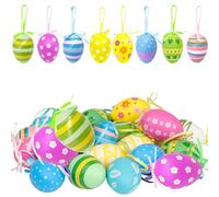 Mrracxy 24 uova da appendere in plastica pasquale - decorazioni per la casa - decorare un albero di Pasqua, cestino, ciotola decorativa in legno, caccia alle uova di Pasqua e altro