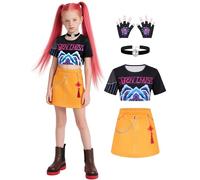 MRRTIME Demon Costume per bambini Girls Hunters Cosplay Pop Singers Stage Role Play Outfits Toddler Halloween Costumes (RUMI-E, 110)