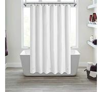 Mrs Awesome Tenda da doccia bianca con 3 calamite, 182,9 x 182,9 cm, in plastica flessibile di alta qualità, per bagno, leggera e impermeabile, colore: bianco